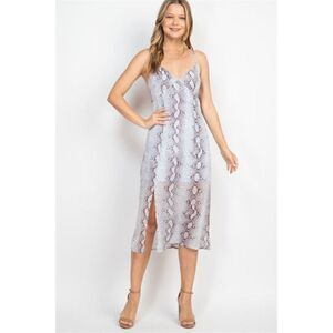BLUE SNAKE PRINT DRESS